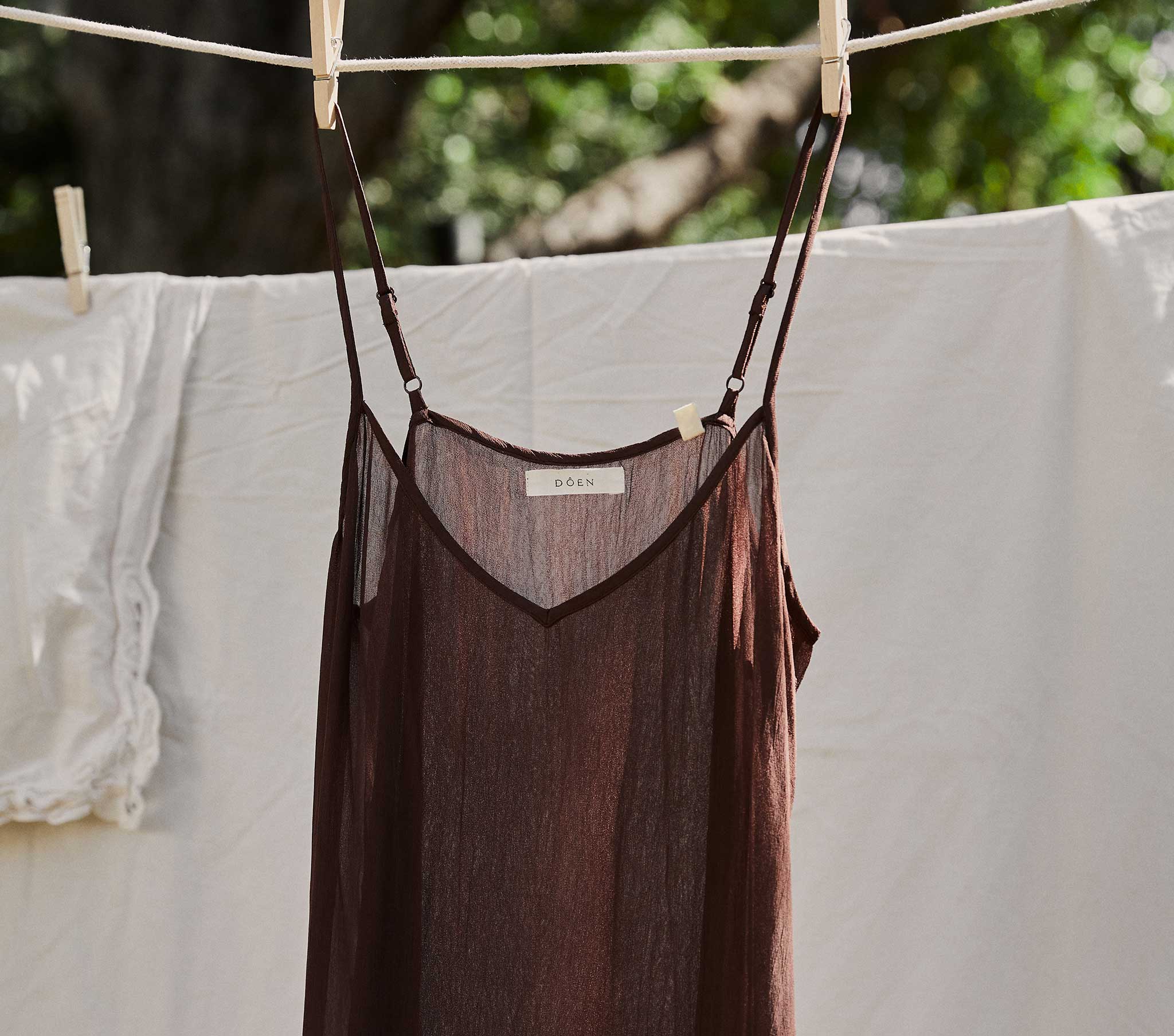 SHORT DEEP V-NECK SLIP -- UMBER - Image 2