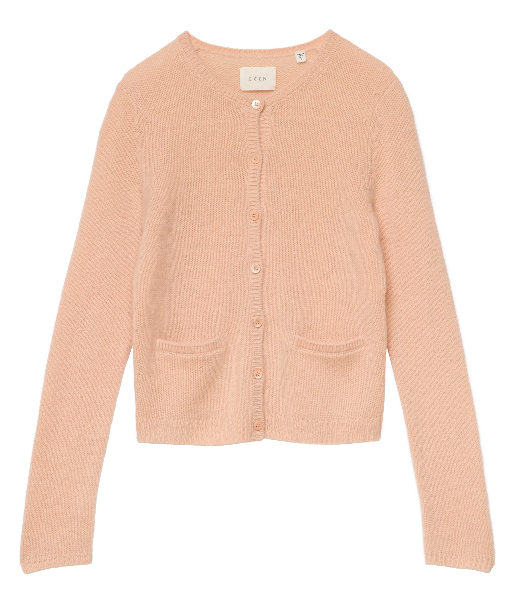 THEA CASHMERE CARDIGAN -- LIGHT PEACH SORBET - Image 8