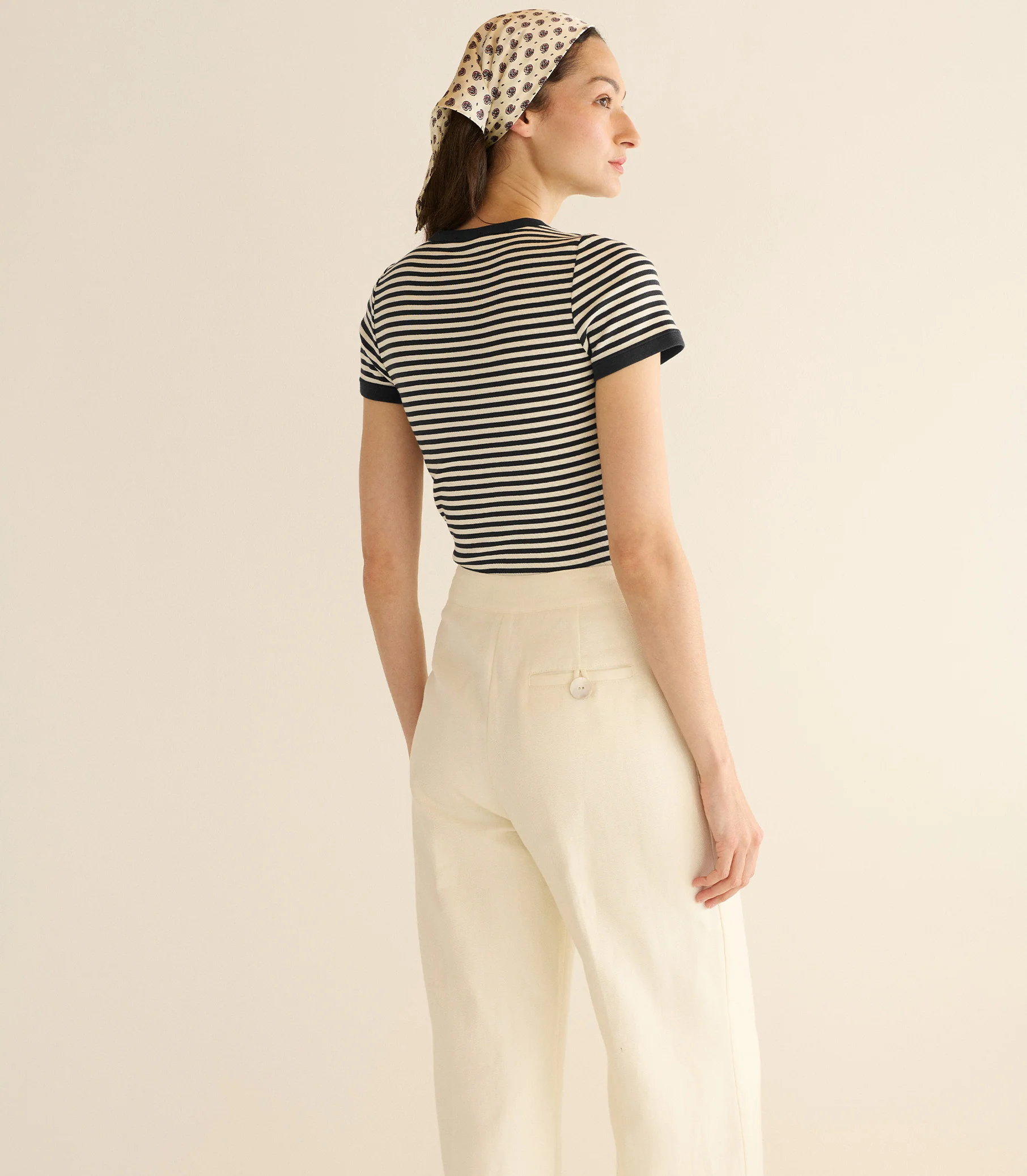 VIVI TEE -- BLACK NANTUCKET STRIPE - Image 3
