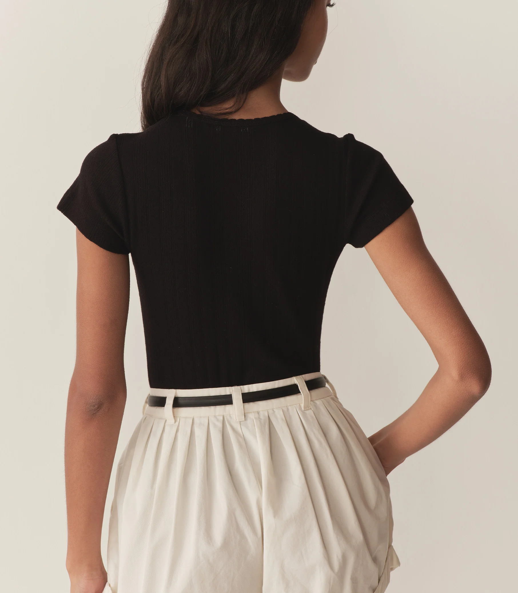 VIVI TEE -- BLACK QUELLE JOLIE POINTELLE - Image 3