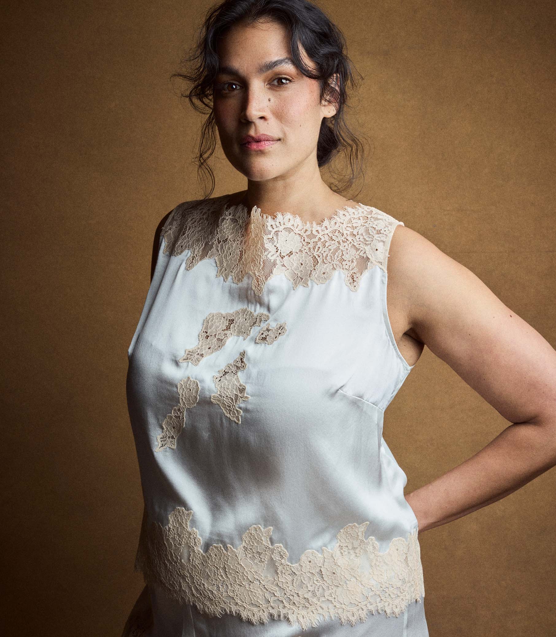 VIVIANE TOP -- SALT AND PEACH LACE - Image 7